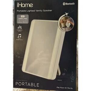 IHome portable rechargeable lighted Vanity Speaker mirror Bluetooth Audiospeaker